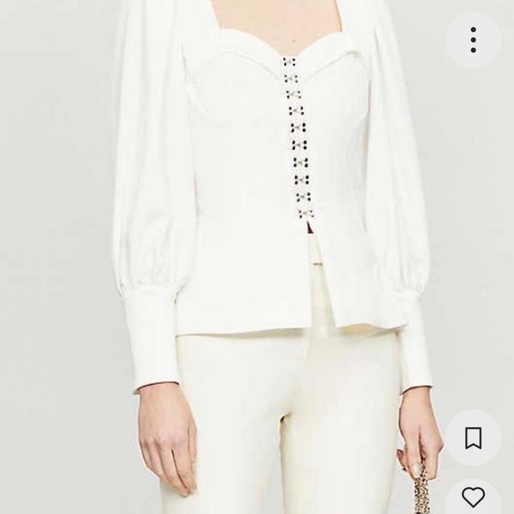 Lavish Alice Puff Sleeve Corset Top in White Size US 4 - Picture 2 of 15